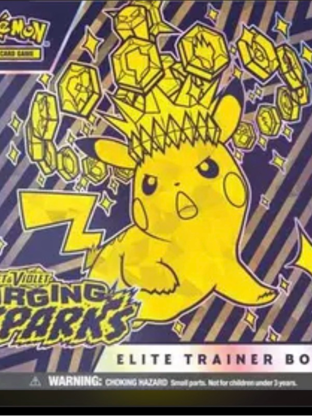 Pokemon Charging Sparks Elite Trainer Box - Yellow & Purple Pikachu Artwork
